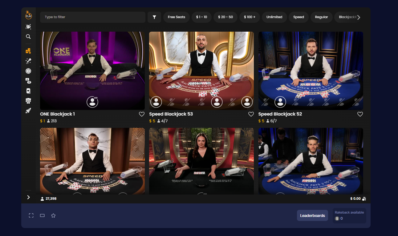 Browse our Duel Live Casino