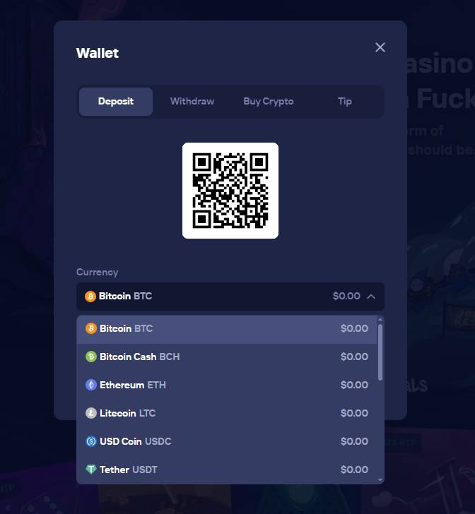 Duel Wallet currency selector
